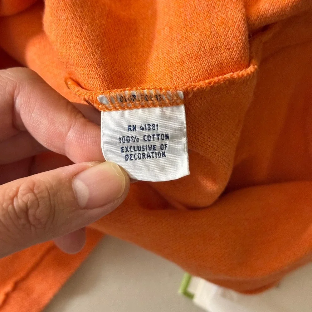 Polo Ralph Lauren Polo Shirt Mens L Orange Custom Fit Short Sleeve Pony Logo